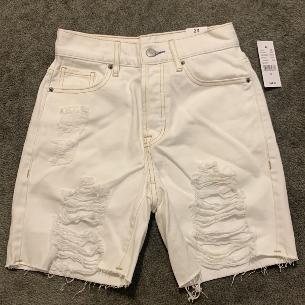 High rise denim boy shorts